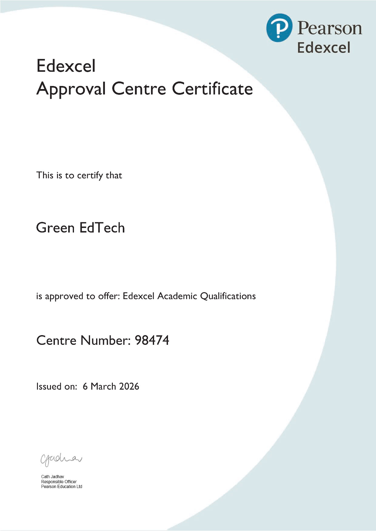 Pearson certificates