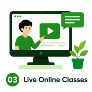 Attend live interactive online classes